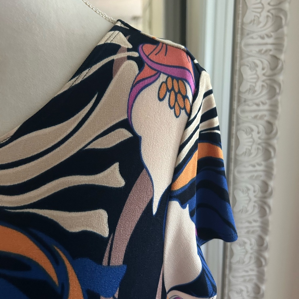 Chico's Floral Maxi Dress - Blue, Pink, White - Picture 5 of 5